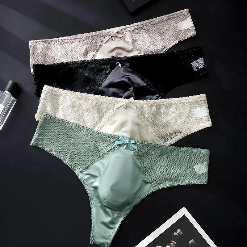 Men Satin Jacquard Mesh Thongs - Bow Stringer Tool recension och pris
