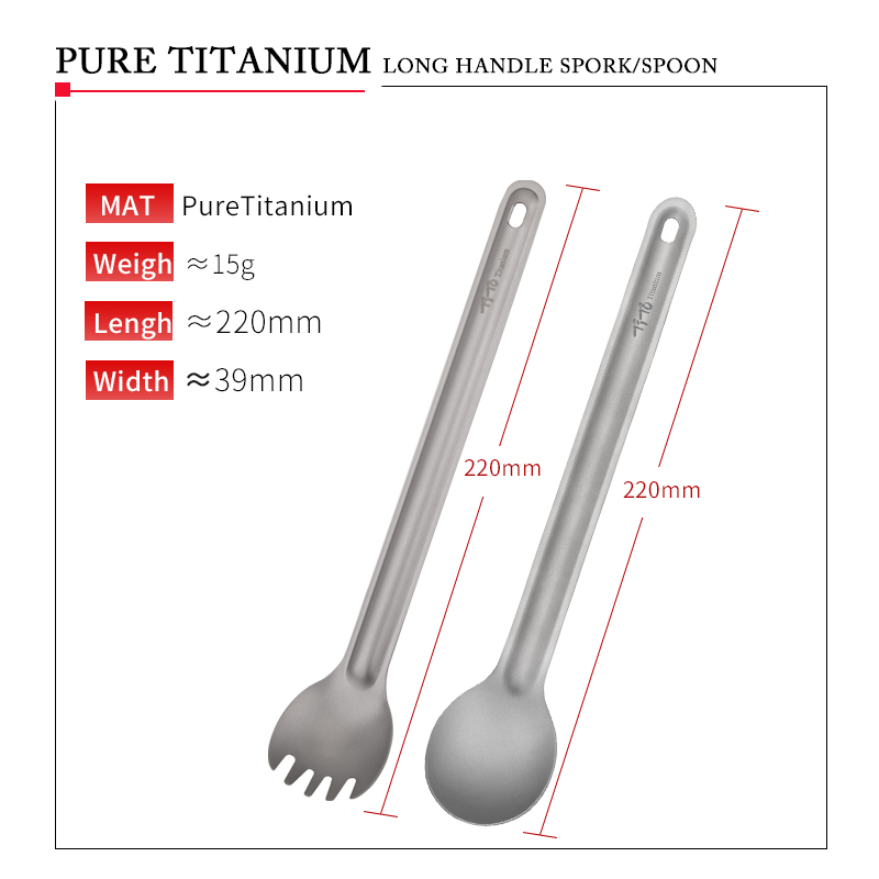 TiTo Titanium Spork Spoon Long - Outdoor Hunting Kitchen recension och pris