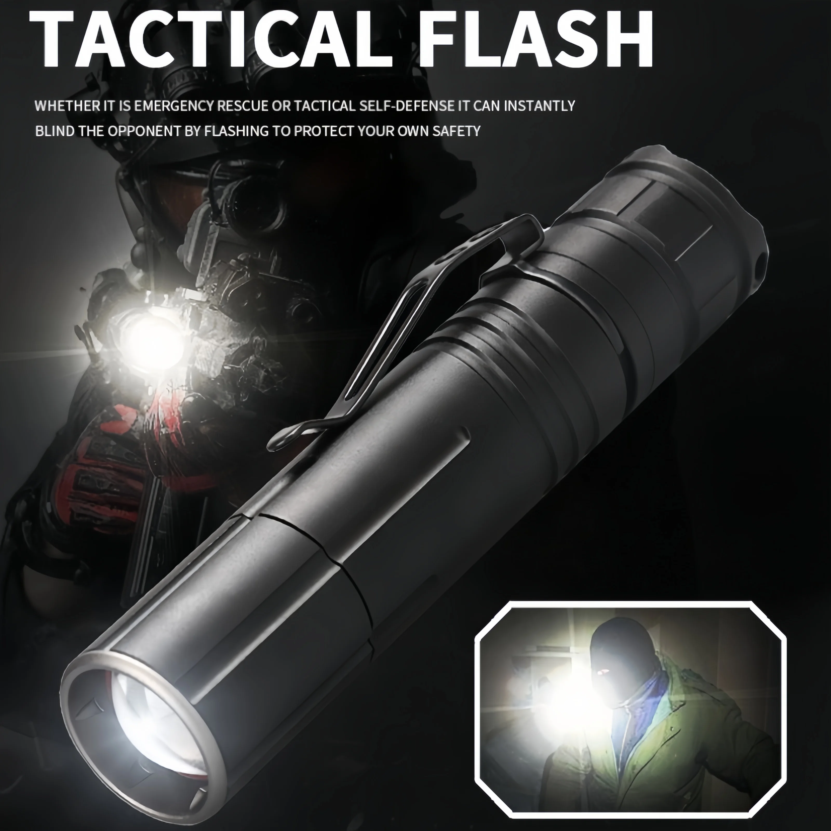 JIASHUAIXIN New XHP50 Zoom Typ - Tactical Flashlight Rechargeable recension och pris