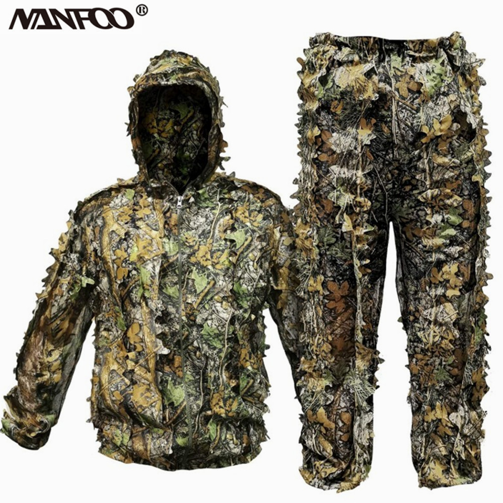 Adult 3D Leaves Bionic Camoufl - Ghillie Suit Woodland recension och pris