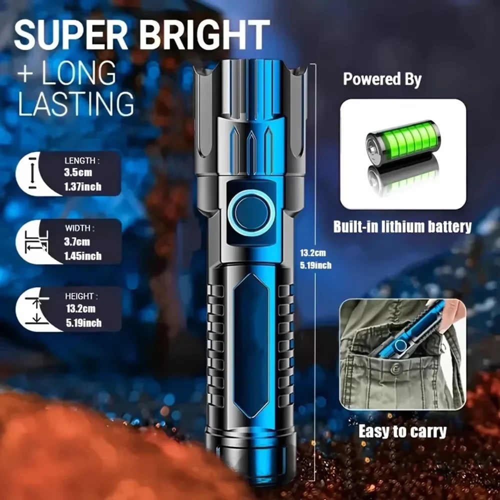 Super Bright LED Flashlight US - Tactical Flashlight Rechargeable recension och pris