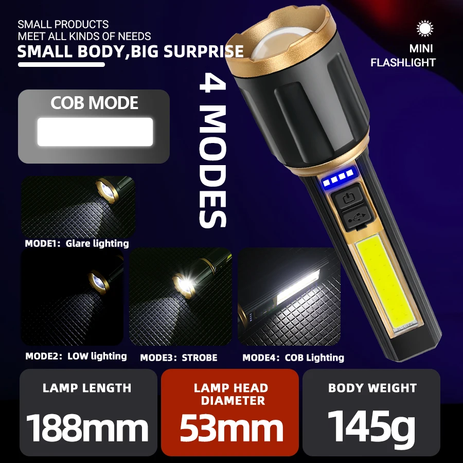 Super Bright  LED Flashlights  - Tactical Flashlight Rechargeable recension och pris