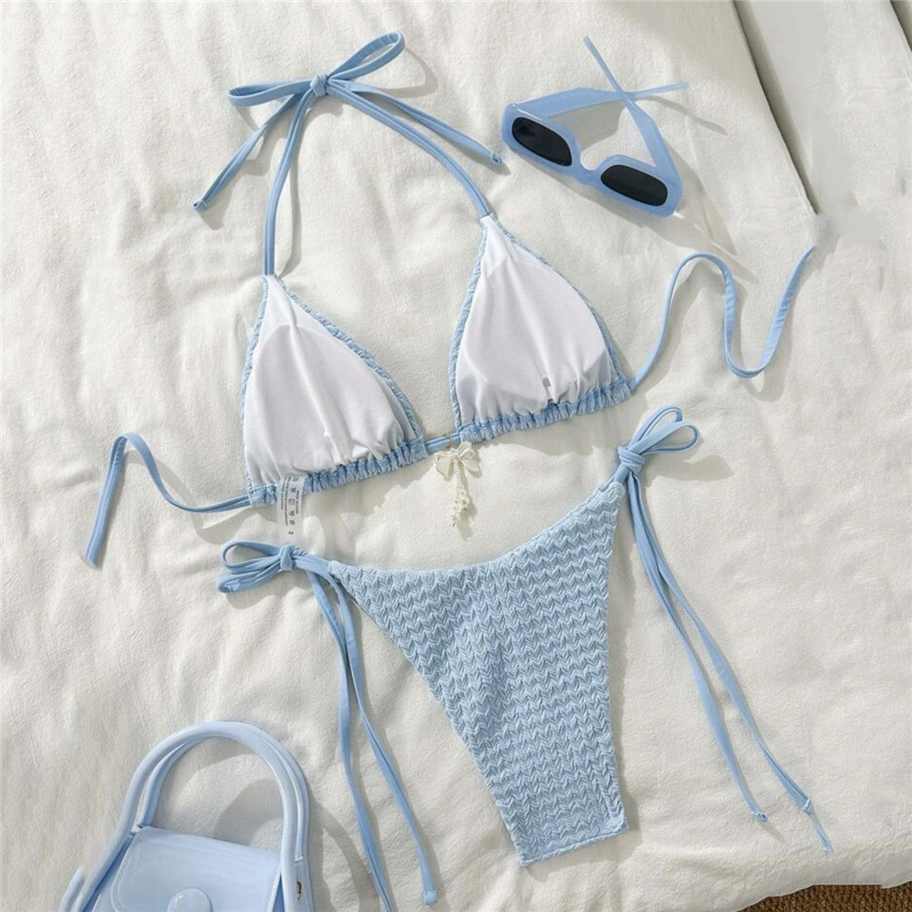 Sky Blue Bead Bow Swimwear Hal - Bow Stringer Tool recension och pris