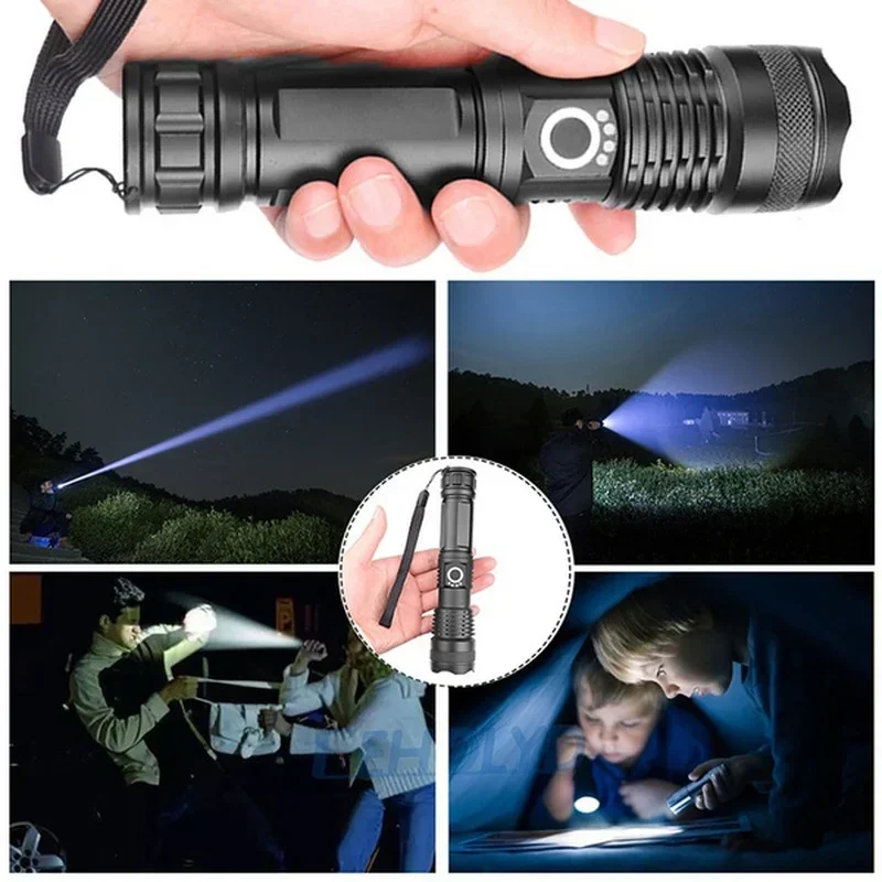 High Power XHP70 Led Flashligh - Tactical Flashlight Rechargeable recension och pris
